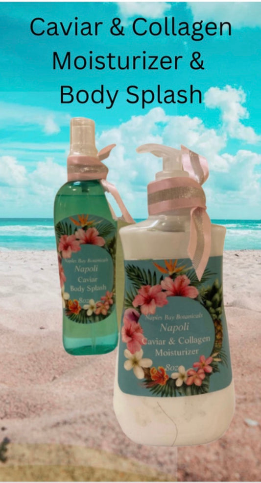 Ocean Secrets Caviar & Collagen Victoria Day Moisturizer 8oz & All-Over Fragrance Body Splash 4oz Duo