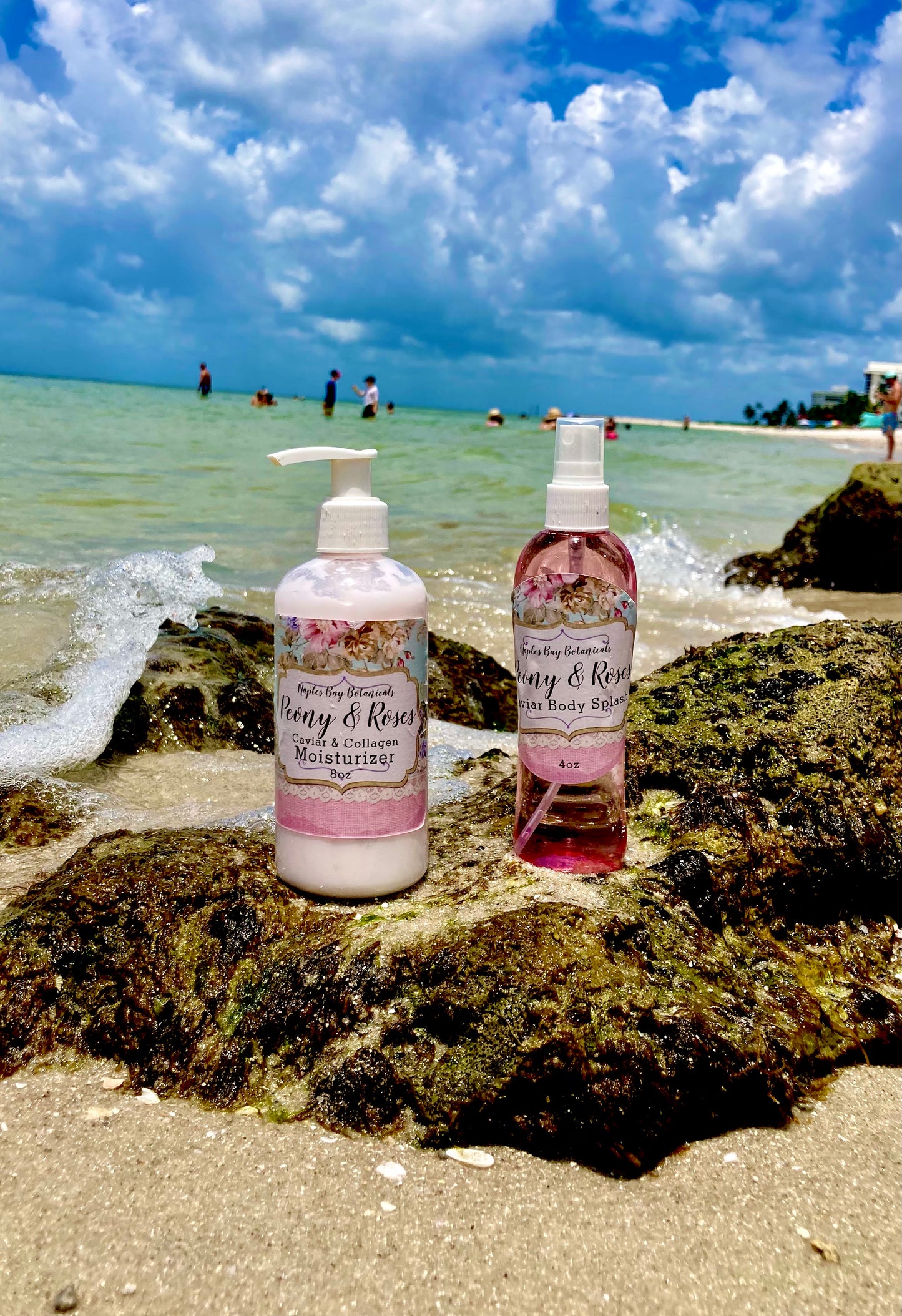 Peony Rose Caviar & Collagen Fragrance Luxe Body Moisturizer 8oz & All-Over Body Fragrance Spritz 4oz Duo