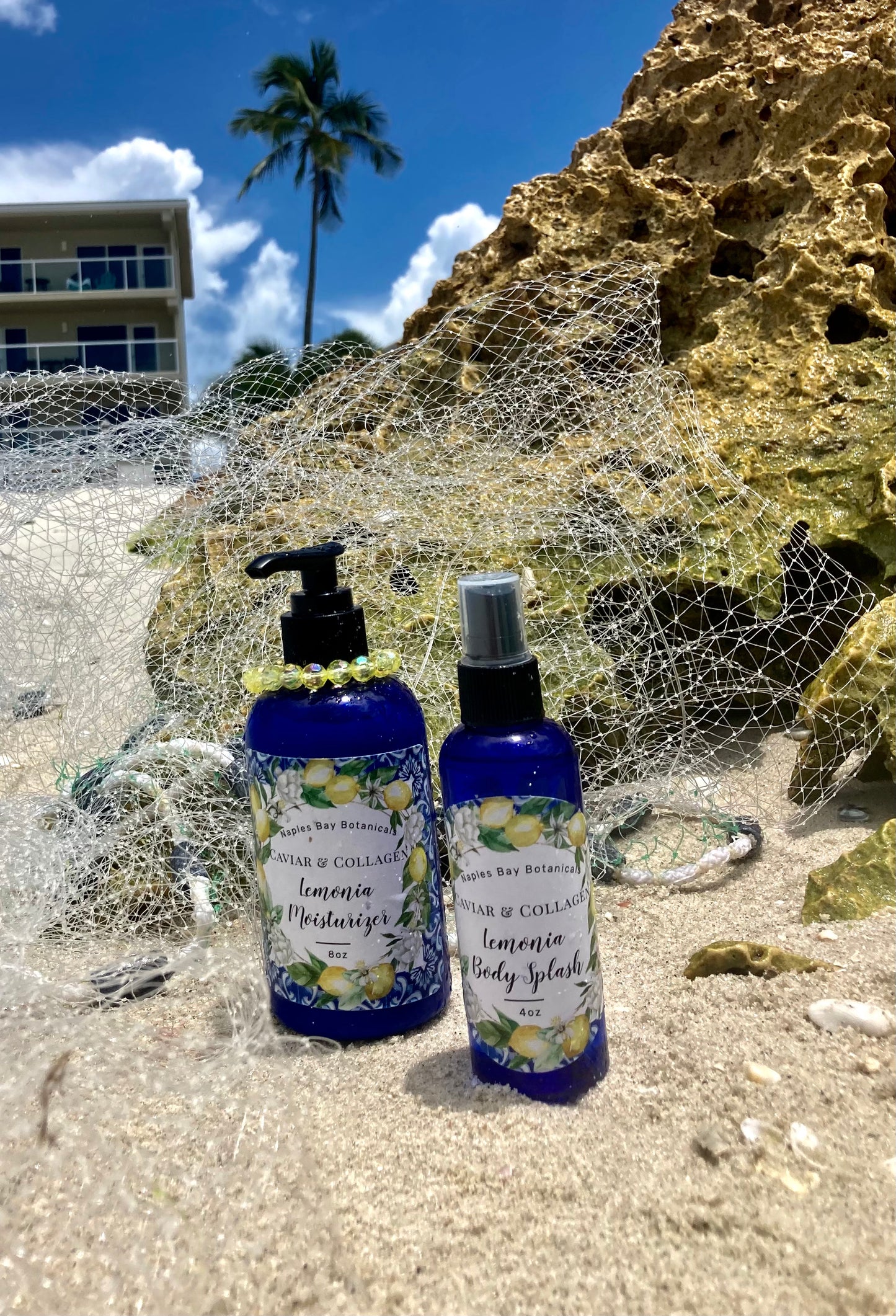 Ocean Secrets Lush Lemon Caviar & Collagen Skin Moisturizer 8oz and Fragrance All-Over Body Spritz 4oz Duo