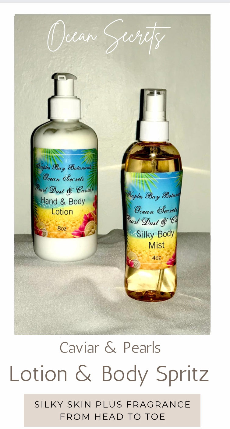 Ocean Secrets Caviar & Collagen Day Moisturizer 8oz & All-Over Fragrance Body Splash 4oz Duo