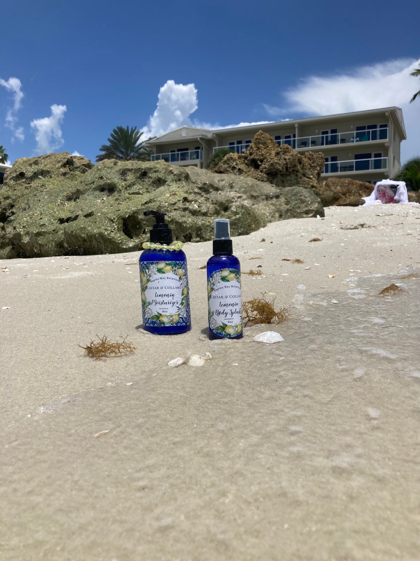 Ocean Secrets Lush Lemon Caviar & Collagen Skin Moisturizer 8oz and Fragrance All-Over Body Spritz 4oz Duo