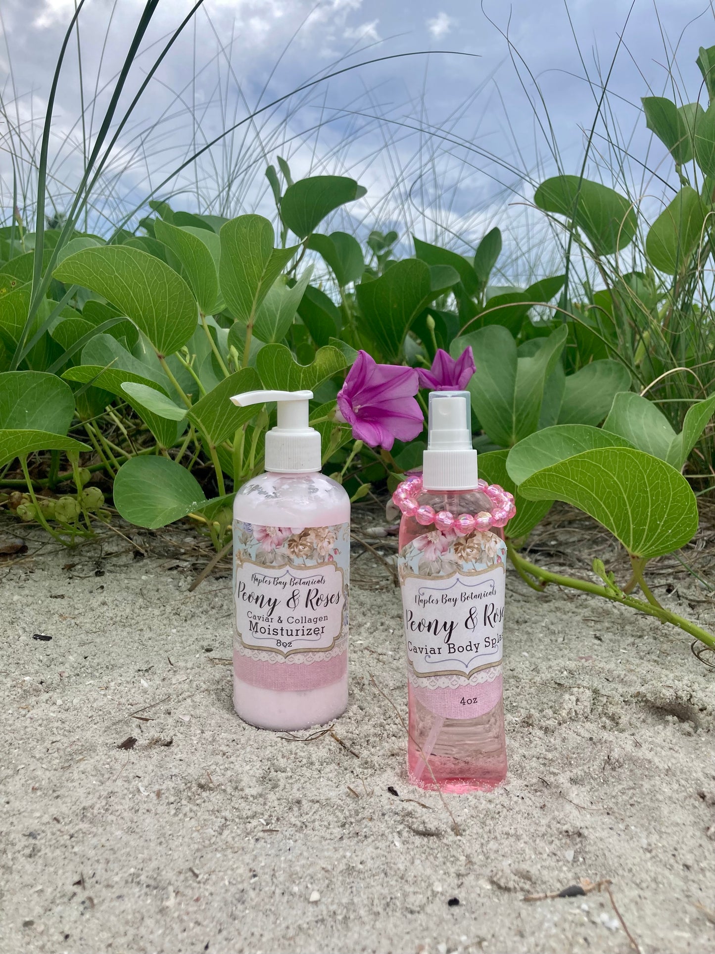 Peony Rose Caviar & Collagen Fragrance Luxe Body Moisturizer 8oz & All-Over Body Fragrance Spritz 4oz Duo