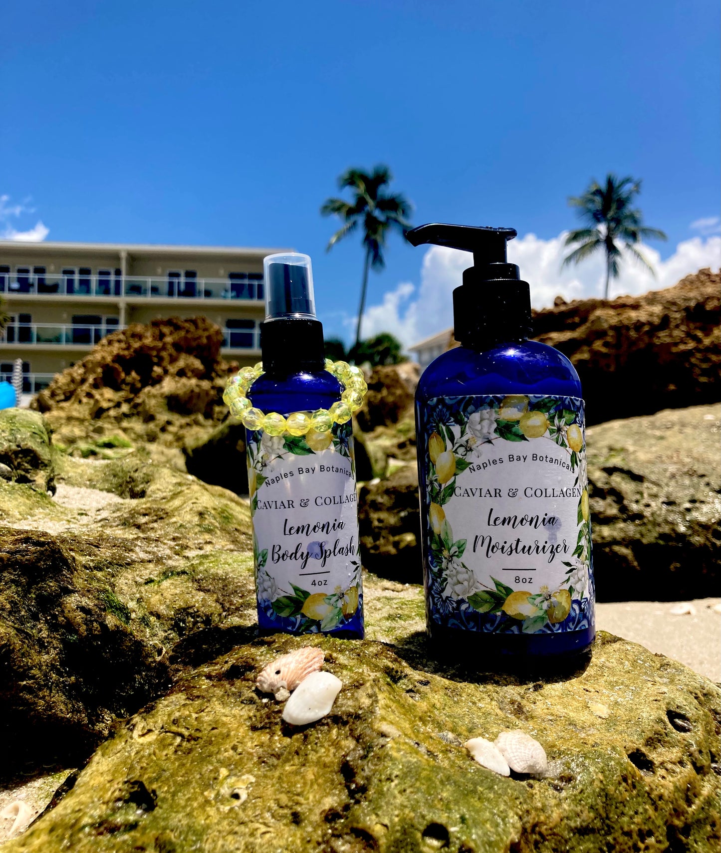 Ocean Secrets Lush Lemon Caviar & Collagen Skin Moisturizer 8oz and Fragrance All-Over Body Spritz 4oz Duo