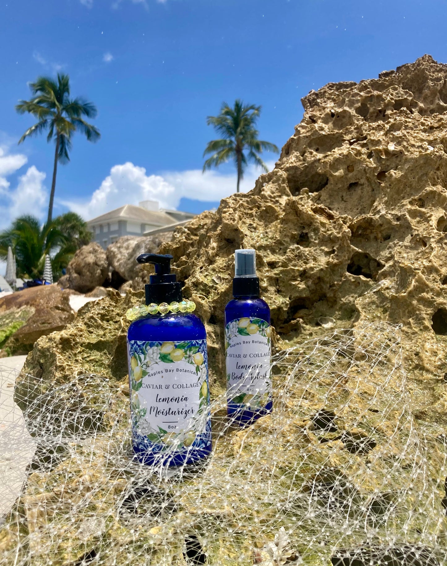 Ocean Secrets Lush Lemon Caviar & Collagen Skin Moisturizer 8oz and Fragrance All-Over Body Spritz 4oz Duo