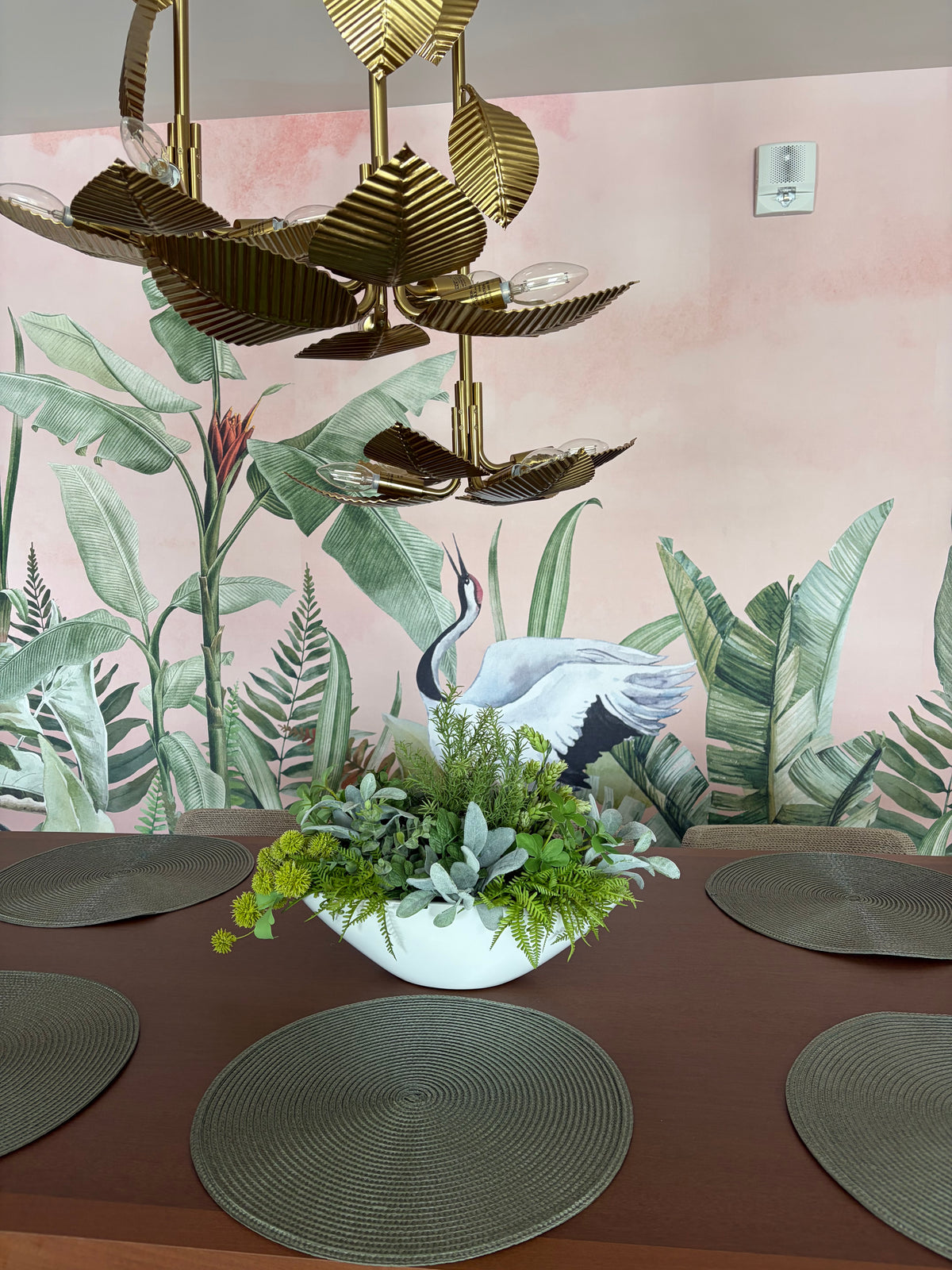 Silk herbs table centerpiece